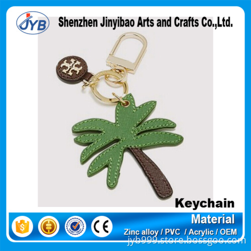 funny design custom leather coconut tree shaped keyring